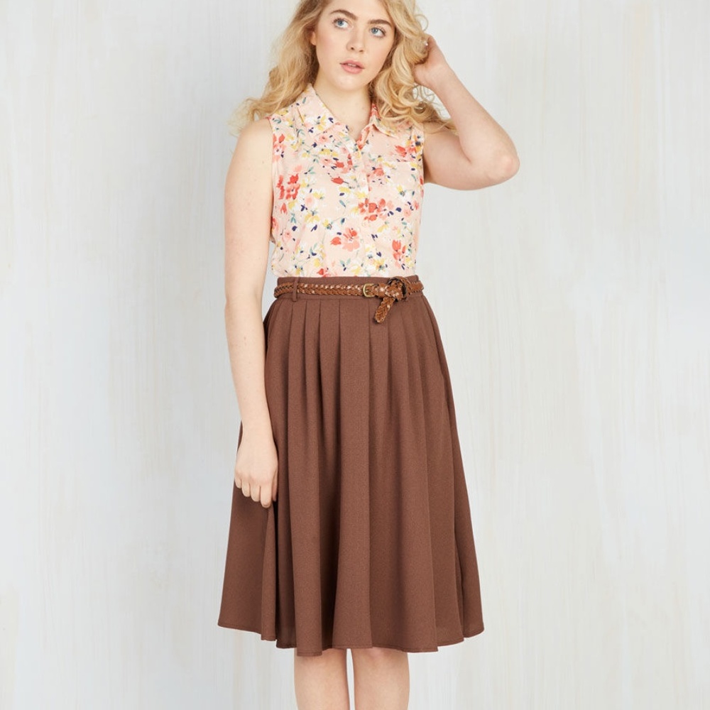 Modcloth Breathtaking Skirt in Cocoa Size XL